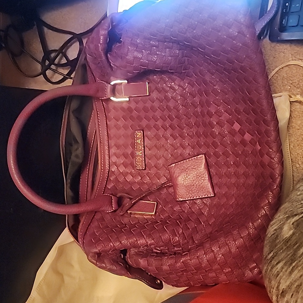 Morgan Purple Woven Handbag